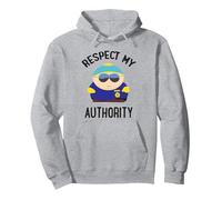 South Park Cartman Respect My Authority Sweat à Capuche, Unisexe pour Adultes, Gris Chiné, L
