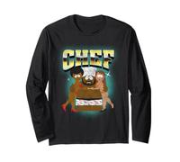 South Park Chef with Ladies Vintage Chrome Logo Cartoon Manche Longue