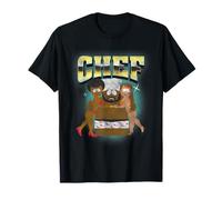 South Park Chef with Ladies Vintage Chrome Logo Cartoon T-Shirt