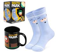 South Park Coffret Cadeau Homme avec Chaussettes Fantaisie et Tasse a Cafe 330ml, Chaussette Drole Mollet et Céramique Mug Cafe, Idée Cadeau Homme (Bleu/Noir)