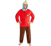 South Park Combinaison Pyjama Homme & Ado, XS-3XL, Grenouillère Adulte Chaude à Capuche, Pyjama Hiver Cosy, Cadeau Loungewear (XS, Rouge)
