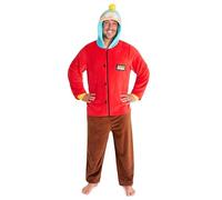 South Park Combinaison Pyjama Homme & Ado, XS-3XL, Grenouillère Adulte Chaude à Capuche, Pyjama Hiver Cosy, Cadeau Loungewear (L, Rouge)