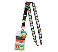 South Park Cordon porte-badge avec pendentif en caoutchouc Kyle de 5,1 cm et autocollants de collection