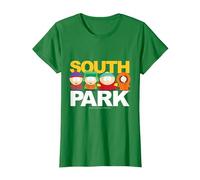 South Park Gang sur Le Dessus du Logo T-Shirt, Femme, Vert Kelly, S