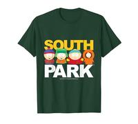 South Park Gang sur Le Dessus du Logo T-Shirt, Homme, Vert Forêt, S