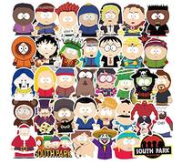 South Park Lot de 50 autocollants résistants à l'eau pour ordinateurs portables, téléphones, coques de téléphone, consoles, murs, valises, livres, Cartman, Stan, Kyle, Kenny, Chef, Mr Hanky