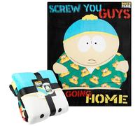 South Park Plaid Polaire 130x150 cm Couverture Douce Canapé Lit Chambre Cartman Kenny Stan Kyle Décoration Maison Idée Cadeau Homme et Ado (Noir/Multi Eric)