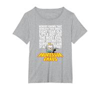 South Park Professor Chaos T-Shirt, Femme Grandes Tailles, Gris Chiné, 2X