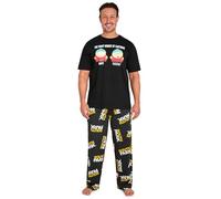 South Park Pyjama Homme Coton Ensemble Pyjama 2 Pièces T-Shirt et Pantalon Long Idée Cadeau Homme Ado Kenny Cartman (2XL, Noir/Jaune)