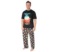 South Park Pyjama Homme Coton Ensemble Pyjama 2 Pièces T-Shirt et Pantalon Long Idée Cadeau Homme Ado Kenny Cartman (L, Noir/Multi)