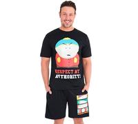 South Park Pyjama Short Homme Ensembles de Pyjama Homme Ete Vêtement de Nuit Confortables Cadeau Homme Fan de Stan Kyle Cartman et Kenny (2XS, Noir)