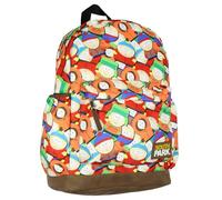 South Park Sac à dos Cartman Kenny Kyle Stan imprimé 40,6 cm Sac à dos d'école de voyage avec pochette technique pour ordinateur portable Fond en similicuir