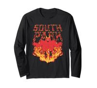 South Park Satan with Fire and Flames Funny Cartoon Manche Longue