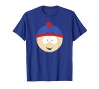 South Park Stan Smile Face Halloween T-Shirt, Homme, Bleu Royal, S