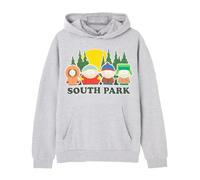 South Park Sweat-Shirt à Capuche pour Hommes | Sweat à Capuche Graphique pour Adultes Classic Lineup en Gris | Cartman, Kenny, Stan & Kyle Distressed TV Show Cartoon Pull à Capuche