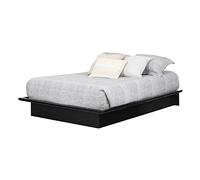 South Shore Step One Lit plateforme avec rangement, lit double, 137,2 cm, noir pur