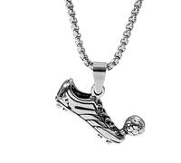 southbankstore Collier avec pendentif en forme de chaussure de football punk pour garçon, pendentif hip-hop pour homme, bijou pour homme, Zinc