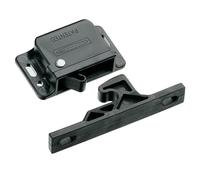 Southco C3 Série passivé Plastique Grabber Catch Fixation latérale dissimulée Push-to-close Loquet avec Printemps Noir, 44 N Pullup, Noir