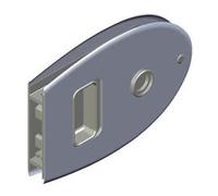 Southco MF-01-310-24 Verrou de porte ovale à clé pour porte de 12,7 cm d'épaisseur Acier inoxydable poli