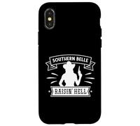 Southern Belle Raisin' Hell, cowgirl western drôle Coque pour iPhone X/XS