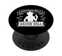 Southern Belle Raisin' Hell, cowgirl western drôle PopSockets PopGrip Adhésif