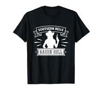 Southern Belle Raisin' Hell, cowgirl western drôle T-Shirt