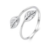 SOUTHPLUS Bague Argent 925 Pour Femme Filles, Bague Infini Zircone, Empilable,Élégante,Bague de Fiançailles Femme, Bague d'Amitié, Cadeaux de Bijoux pour Fille, Mère, Copine (Feuilles)