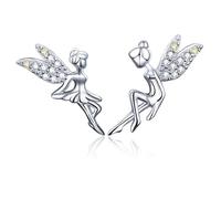 SOUTHPLUS Boucles d'oreilles Femme Argent et Or, étoiles, Hypoallergénique pour Oreilles Sensibles Minimaliste Petite Clous,Cadeaux de Bijoux pour Mère, Copine Bijoux Cadeaux,Noël (Fée angélique)