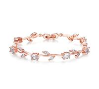 SOUTHPLUS Bracelet Pour Femme Charms en à bracelet tennis femme en Argent/Or,Bijoux Femme Cadeaux Noël Femme Anniversaire Fête des Mères (Or Rose Blanc)