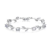 SOUTHPLUS Bracelet Pour Femme Charms en à bracelet tennis femme en Argent/Or,Bijoux Femme Cadeaux Noël Femme Anniversaire Fête des Mères (Or Blanc Blanc)