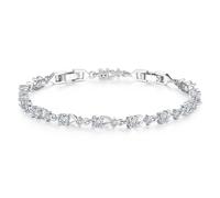 SOUTHPLUS Bracelet Pour Femme Charms en à bracelet tennis femme en Argent/Or,Bijoux Femme Cadeaux Noël Femme Anniversaire Fête des Mères (Argent)