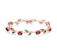 SOUTHPLUS Bracelet Pour Femme Charms en à bracelet tennis femme en Argent/Or,Bijoux Femme Cadeaux Noël Femme Anniversaire Fête des Mères (Or Rose coloré)