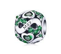 SOUTHPLUS Charms Pendentif Femme Perles Pierre de Naissance des Douze Mois Bijoux pour Européen Bracelets et colliers Meilleur Cadeau Anniversaire Pour Femmes Homme Filles (5-May)