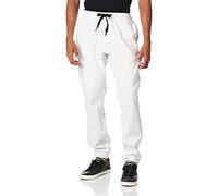 Southpole Pantalon de Jogging Basique en sergé Stretch - Tailles Standard Grandes décontracté, Blanc, 34-37 Homme