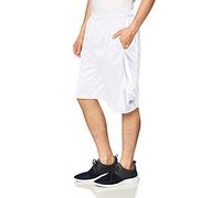 Southpole Men's Basic Basketball Mesh Shorts, White, Medium
