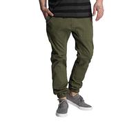 Southpole Pantalon de Jogging Basique en sergé Extensible pour Homme - Tailles Standard et Grandes Tailles, Vert Olive, Taille M