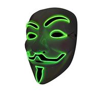 SOUTHSKY Christmas Lumière Masques LED masque V Vendetta masque EL fil s'allume pour Halloween Costume Cosplay Party (V-GREEN)