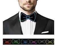 SOUTHSKY Nœud Papillon Lumineux à LED avec Néon,Unisexe,Trois Modes de Flash pour Carnaval,Cosplay,Fête,Halloween,Spectacles de Nuit Bar Décoration(Bleu)