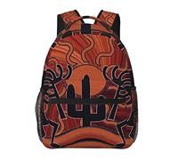 Southwestern Cactus Sunset Kokopelli Southwest Native Art Sacs à dos Sac à bandoulière léger et polyvalent antivol Grande capacité Sac pour ordinateur portable Sac à dos avec bretelles rembourrées