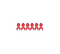 Soutien Contre Le Sida - 6fois 5x2.7cm - Sticker/Autocollant