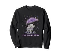 Soutien de Sensibilisation à la démence en Forme d'éléphant avec Ruban Violet Sweatshirt