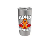 Soutien de sensibilisation au ruban orange super-héros TDAH Gobelet isotherme en acier inoxydable double paroi