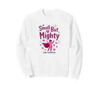Soutien du Cancer du Sein Petit mais Puissant Rose Sweatshirt, Unisexe pour Adultes, Blanc, S