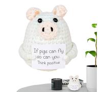 Soutien émotionnel Animaux tricotés, de crochet positive | émotionnelle à tricoter avec carte d'affirmation positive | Funny mignon nouveauté animal fait à la main pour décoration de chambre à
