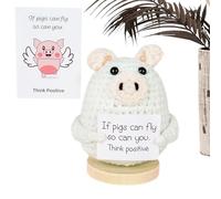 Soutien émotionnel Animaux tricotés, de crochet positive, Jouet tricoté inspirant avec carte d'affirmation positive, Animal drôle mignon fait à la main, décoration d'encoration pour les adolescents ho