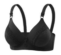 Soutien Femme Grande Taille Baleine Soutien Gorge Womens No Underwire Bras Plus Size Comfort Soft Bras Supportive Bralettes Cute Breathable Wireless Brash Gorge Brassiere sans Black 38b