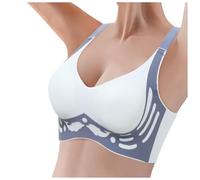 Soutien-gorge 2026 pour femme - Soutien-gorge fin sans coutures avec soutien doux - Grande poitrine - Petit bonnet semi-rigide - Respirant, bleu, M