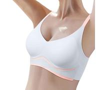 Soutien-gorge 2026 pour femme - Soutien-gorge fin sans coutures avec soutien doux - Grande poitrine - Petit bonnet semi-ferme - Respirant, bleu, 3XL