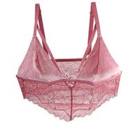 Soutien-gorge à armatures pour fille - Velours - Dentelle - Lingerie sexy - Soutien-gorge - Petit bustier, Rose, M