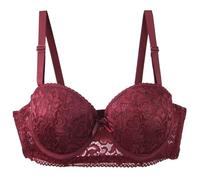 Soutien-gorge à armatures pour une poitrine complète pour un soutien en grandes tailles, levage confortable, soutien-gorge t-shirt pour le quotidien avec larges bandes sur les côtés, rouge, 110B